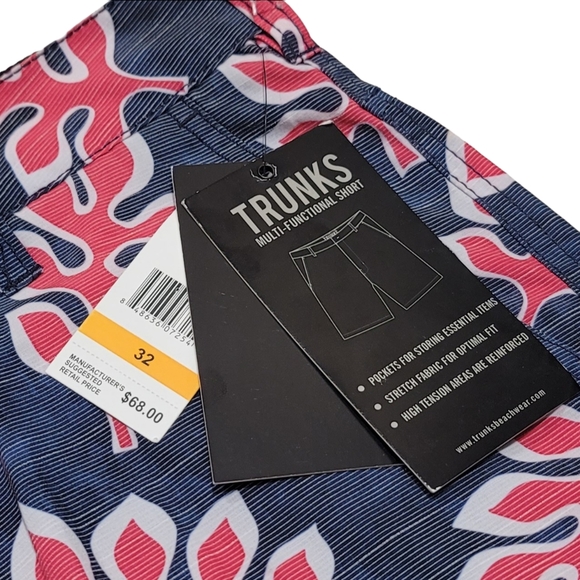 TRUNKS Surf & Swim Men's Multi-functional Floral Shorts Slate Blue Size 32 NWT - Picture 5 of 14